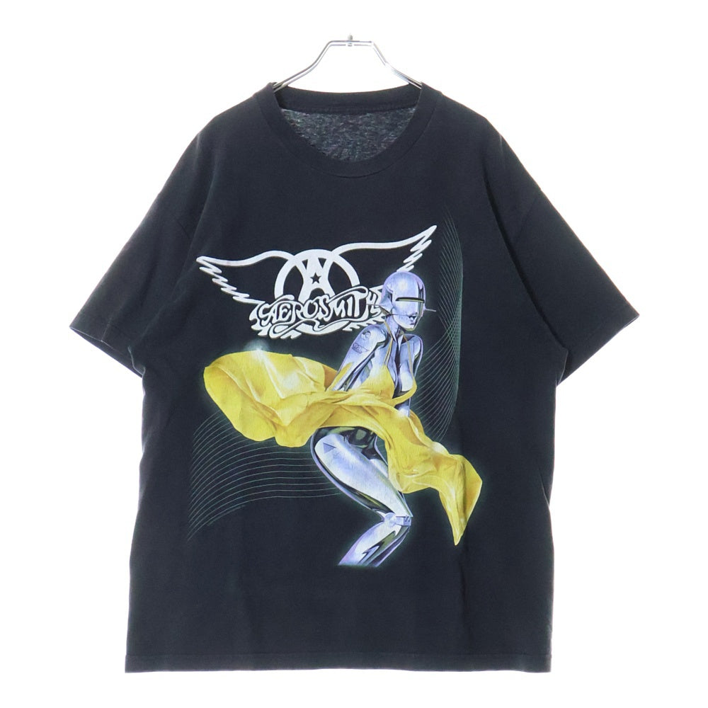 VINTAGE(ヴィンテージ) 00s AERO SMITH 2001 JUST PUSH PLAY TOUR エアロスミス ジャストプッシュプレイツアー 空山基 半袖Tシャツ ブラック