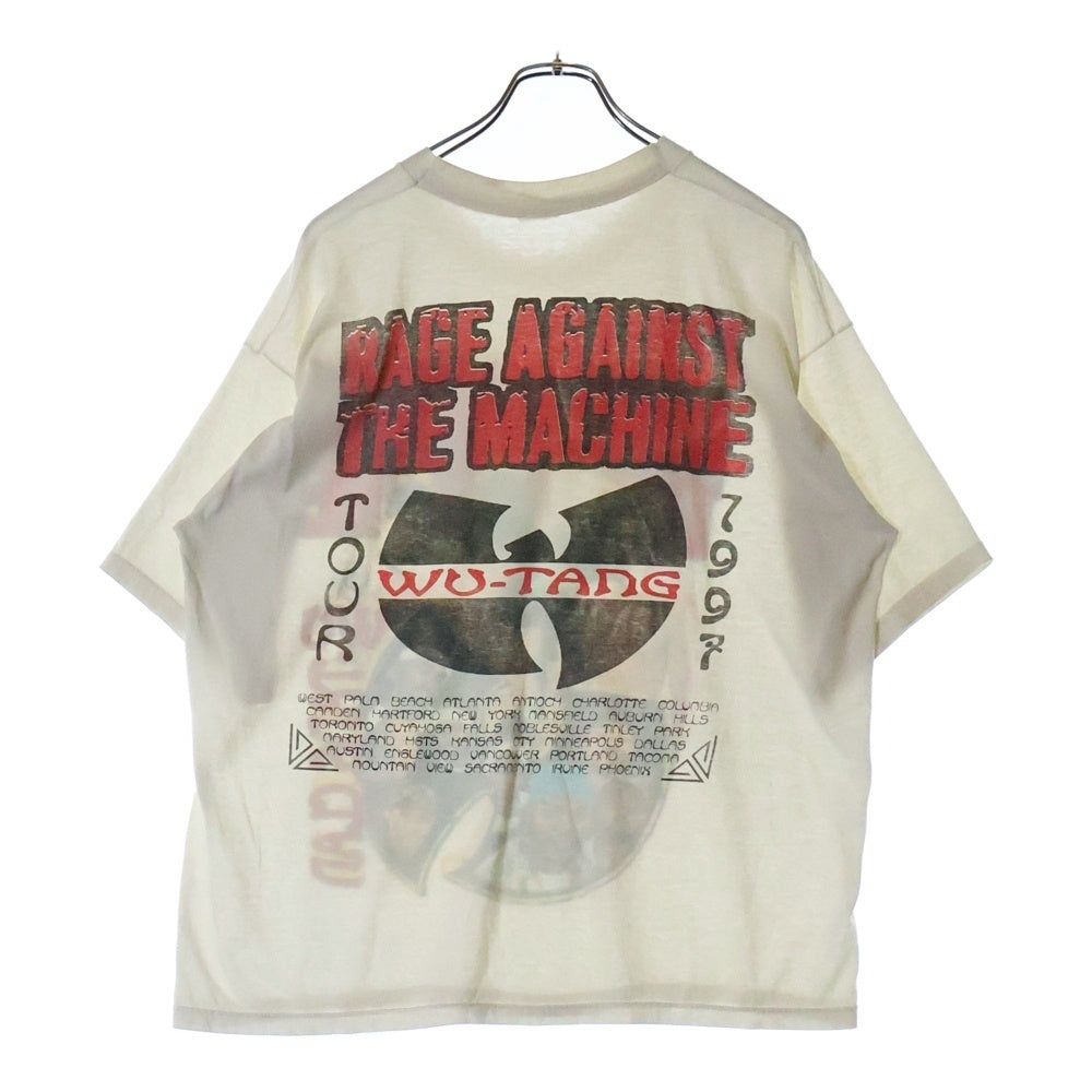 VINTAGE(ヴィンテージ) 90s RAGE AGAINST THE MACHINE x WU-TANG CLAN 1997 TOUR レイジアゲインストザマシーン ウータンクラン ツアーTシャツ ホワイト