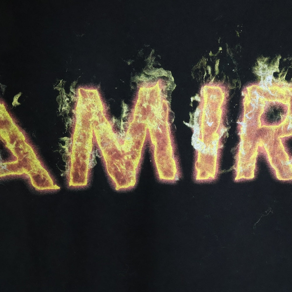 AMIRI(アミリ) ファイヤーロゴTシャツ 半袖クルーネックカットソー ブラック