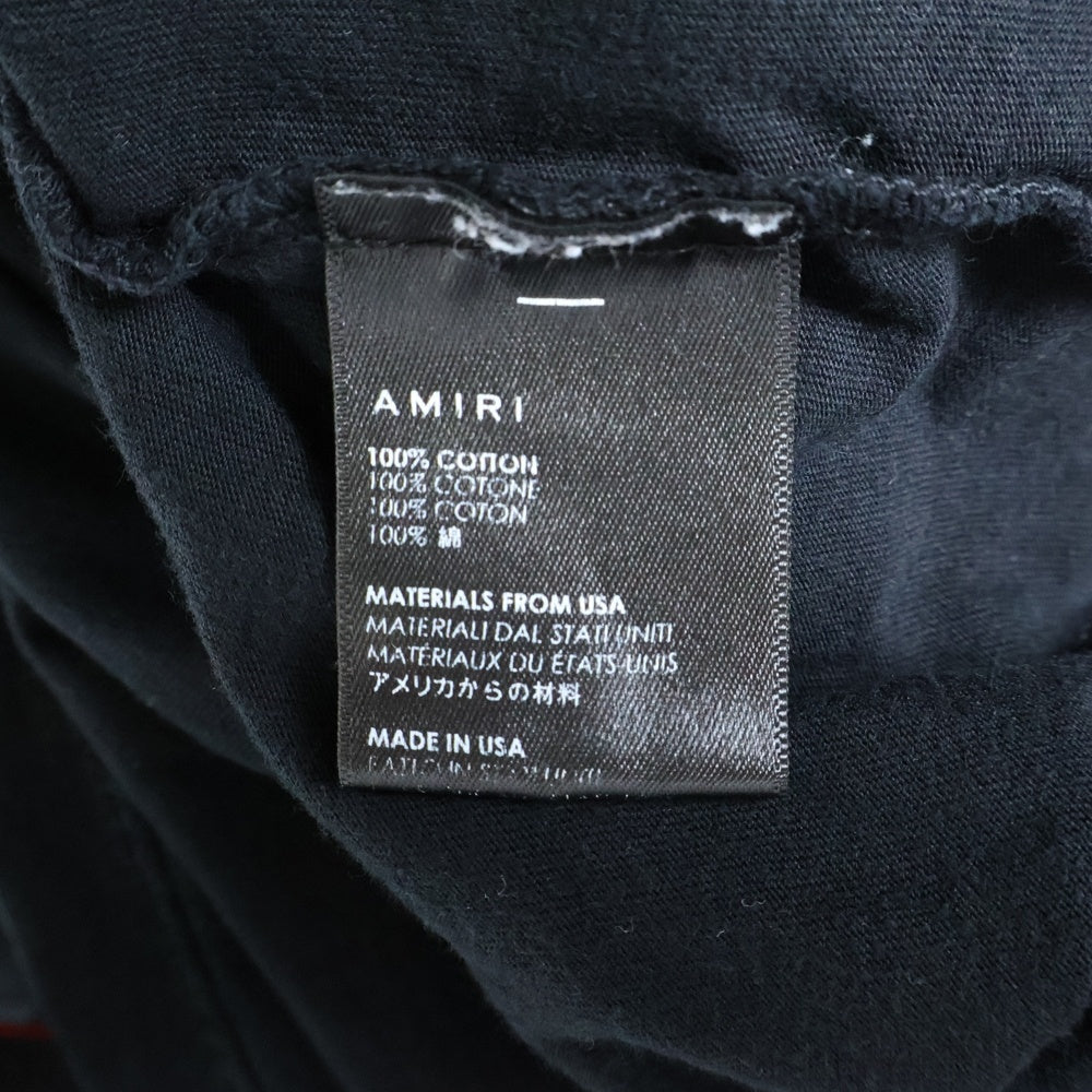 AMIRI(アミリ) ファイヤーロゴTシャツ 半袖クルーネックカットソー ブラック