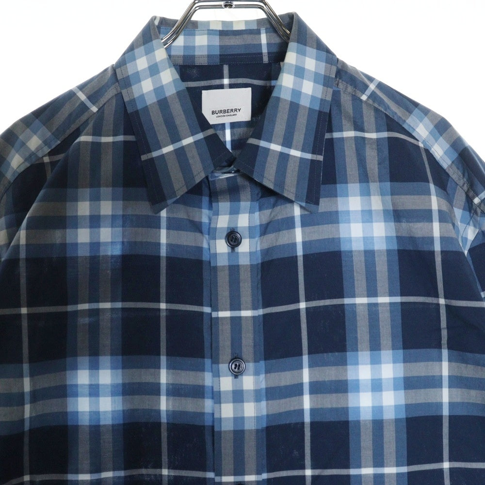BURBERRY LONDON(バーバリーロンドン) タータンチェック レギュラーカラー コットン ロングスリーブ 長袖シャツ ブルー 8050360