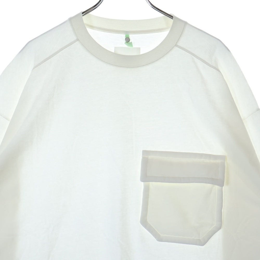 OAMC(オーエーエムシー) 21SS ヨーク切り替え フラップポケット クルーネック ロングスリーブ 長袖 Tシャツ カットソー ホワイト OAMT701368