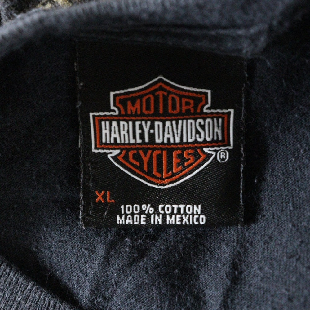 VINTAGE(ヴィンテージ) 00S VINTAGE HARLEY DAVIDSON S/S TEE ヴィンテージ ハーレーダビッドソン メキシコ製 両面プリントTシャツ 半袖クルーネックカットソー ブラック