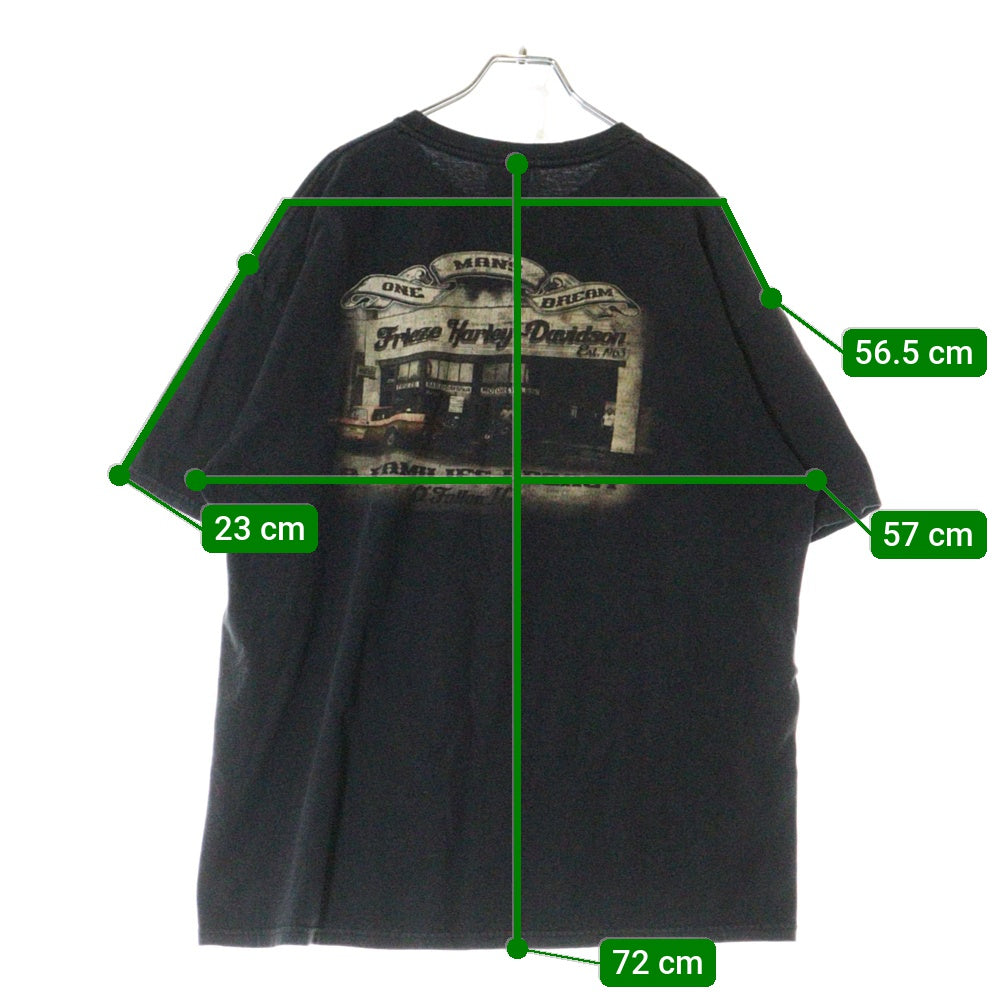 VINTAGE(ヴィンテージ) 00S VINTAGE HARLEY DAVIDSON S/S TEE ヴィンテージ ハーレーダビッドソン メキシコ製 両面プリントTシャツ 半袖クルーネックカットソー ブラック