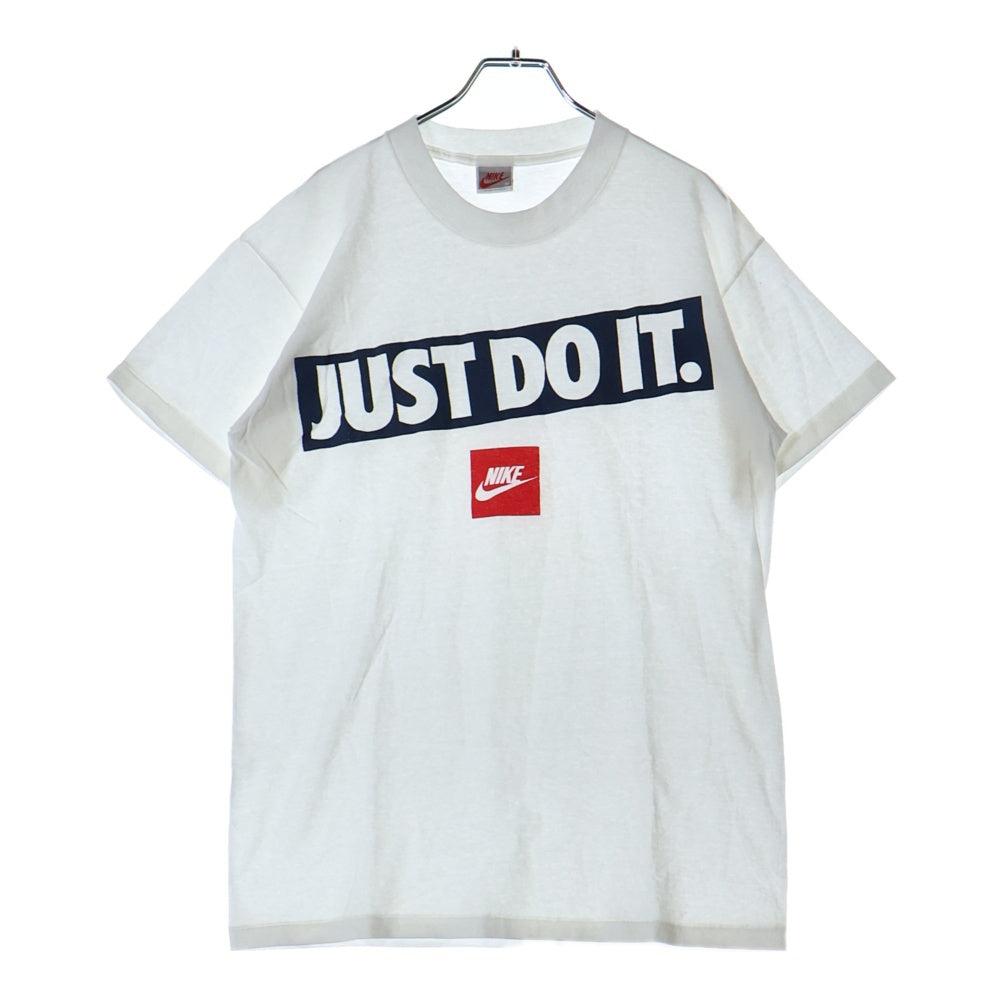 NIKE(ナイキ) 90S VINTAGE JUST DO IT S/S TEE ヴィンテージ ジャストドゥイット フロントロゴTシャツ 銀タグ 半袖クルーネックカットソー ホワイト