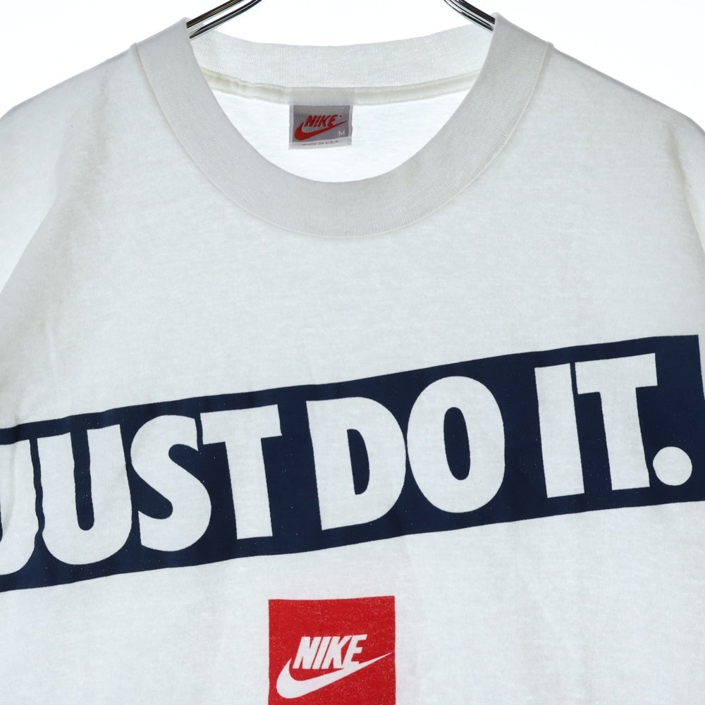 NIKE(ナイキ) 90S VINTAGE JUST DO IT S/S TEE ヴィンテージ ジャストドゥイット フロントロゴTシャツ 銀タグ 半袖クルーネックカットソー ホワイト