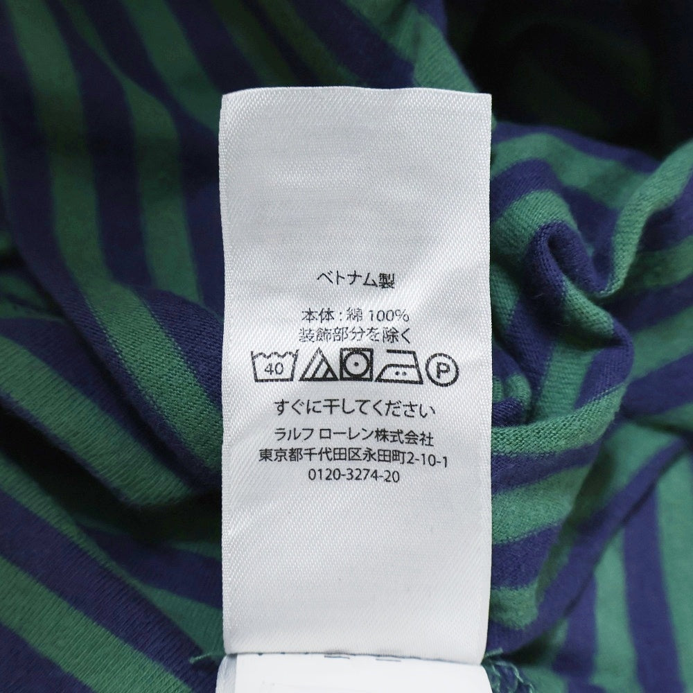 POLO RALPH LAUREN(ポロラルフローレン) BORDER S/S TEE ボーダーTシャツ 半袖クルーネックカットソー ネイビー/グリーン