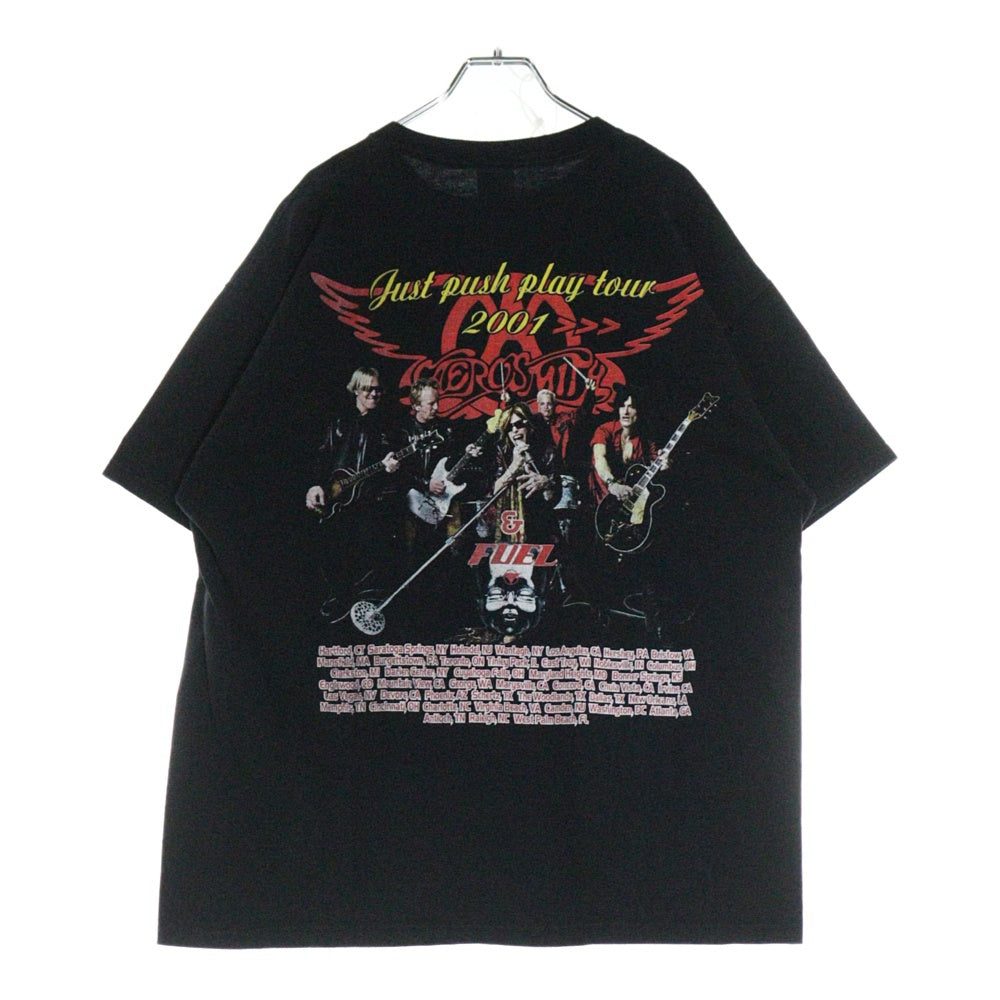 VINTAGE(ヴィンテージ) 00S VINTAGE BOOTLEG AEROSMITH JUST PUSH PLAY TOUR TEE ヴィンテージ ブートレグ エアロスミス ツアーTシャツ 半袖クルーネックカットソー ブラック