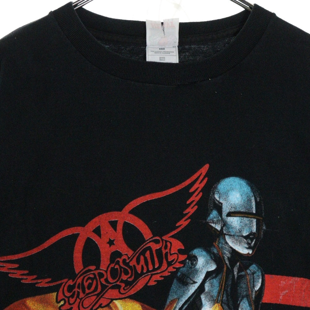 VINTAGE(ヴィンテージ) 00S VINTAGE BOOTLEG AEROSMITH JUST PUSH PLAY TOUR TEE ヴィンテージ ブートレグ エアロスミス ツアーTシャツ 半袖クルーネックカットソー ブラック