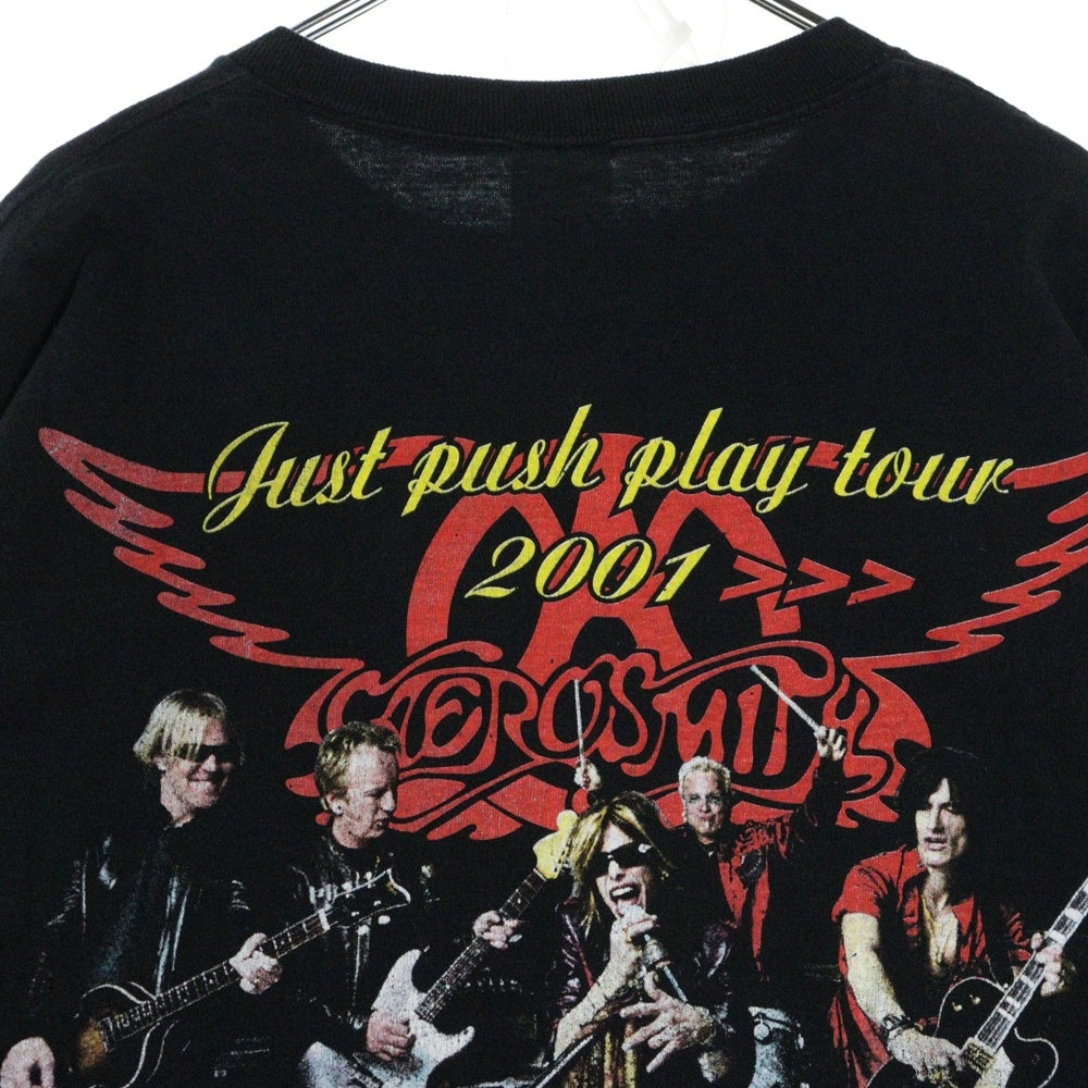 VINTAGE(ヴィンテージ) 00S VINTAGE BOOTLEG AEROSMITH JUST PUSH PLAY TOUR TEE ヴィンテージ ブートレグ エアロスミス ツアーTシャツ 半袖クルーネックカットソー ブラック