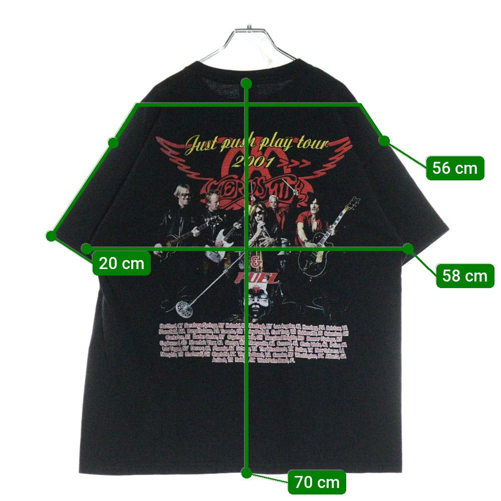 VINTAGE(ヴィンテージ) 00S VINTAGE BOOTLEG AEROSMITH JUST PUSH PLAY TOUR TEE ヴィンテージ ブートレグ エアロスミス ツアーTシャツ 半袖クルーネックカットソー ブラック