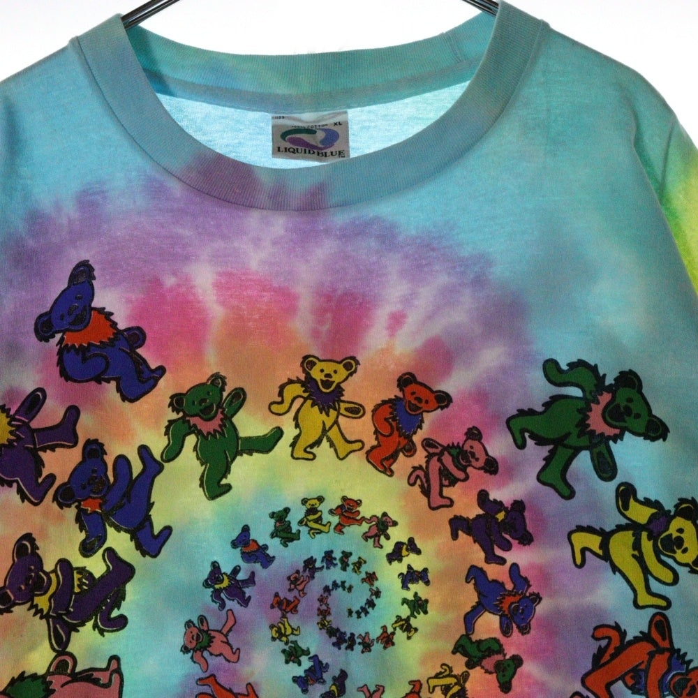 VINTAGE(ヴィンテージ) 90S VINTAGE LIQUID BLUE GRATEFUL DEAD BEAR TYE DYE TEE ヴィンテージ リキッドブルー グレイトフルデッド ベアー タイダイTシャツ 半袖クルーネック