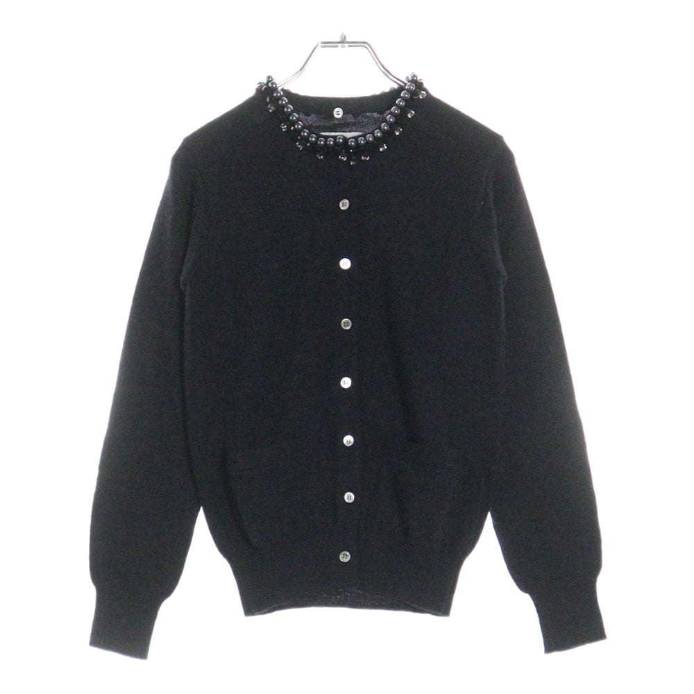 Sacai(サカイ) 11AW パールビジュー装飾ニット ウールカーディガン ブラック レディース 11-01458