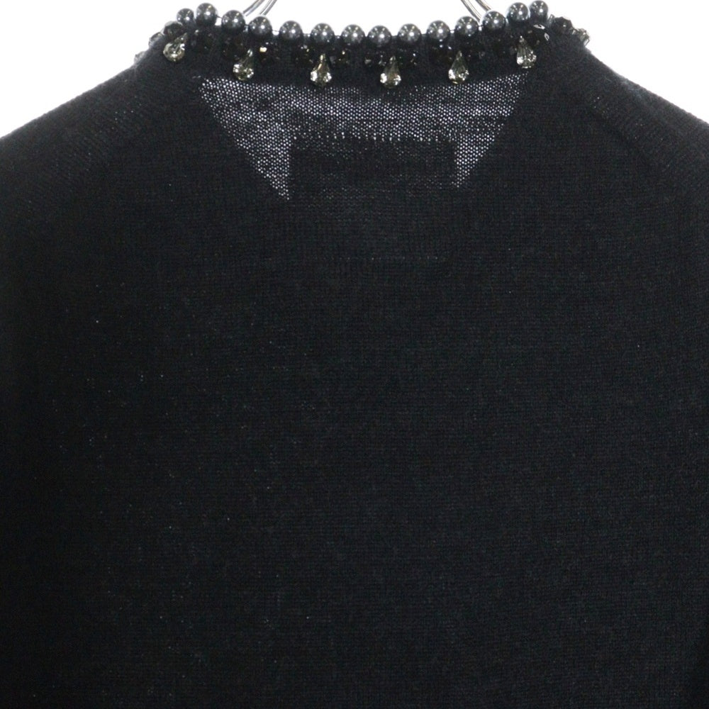 Sacai(サカイ) 11AW パールビジュー装飾ニット ウールカーディガン ブラック レディース 11-01458