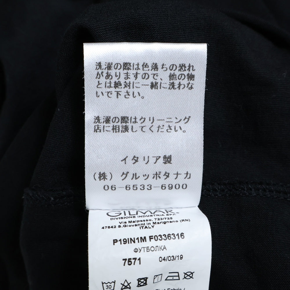 N21 numero ventuno(ヌメロ ヴェントゥーノ) FRONT LOGO PRINT フロント ロゴ プリント クルーネック 半袖Tシャツ カットソー ブラック レディース 19AU-F033-6316