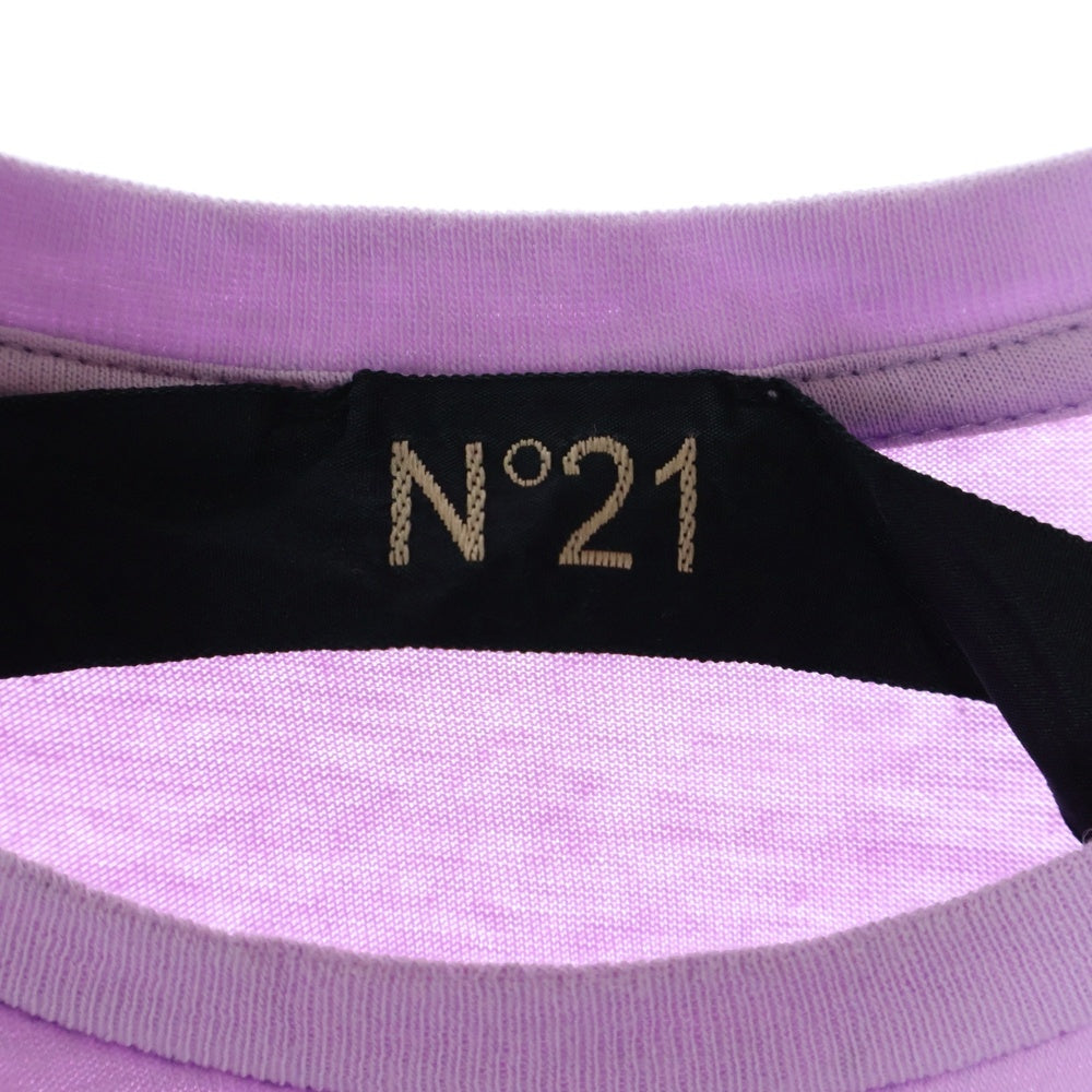 N21 numero ventuno(ヌメロ ヴェントゥーノ) FRONT LOGO PRINT フロント ロゴ プリント クルーネック 半袖Tシャツ カットソー パープル レディース 18SU-F021-6363