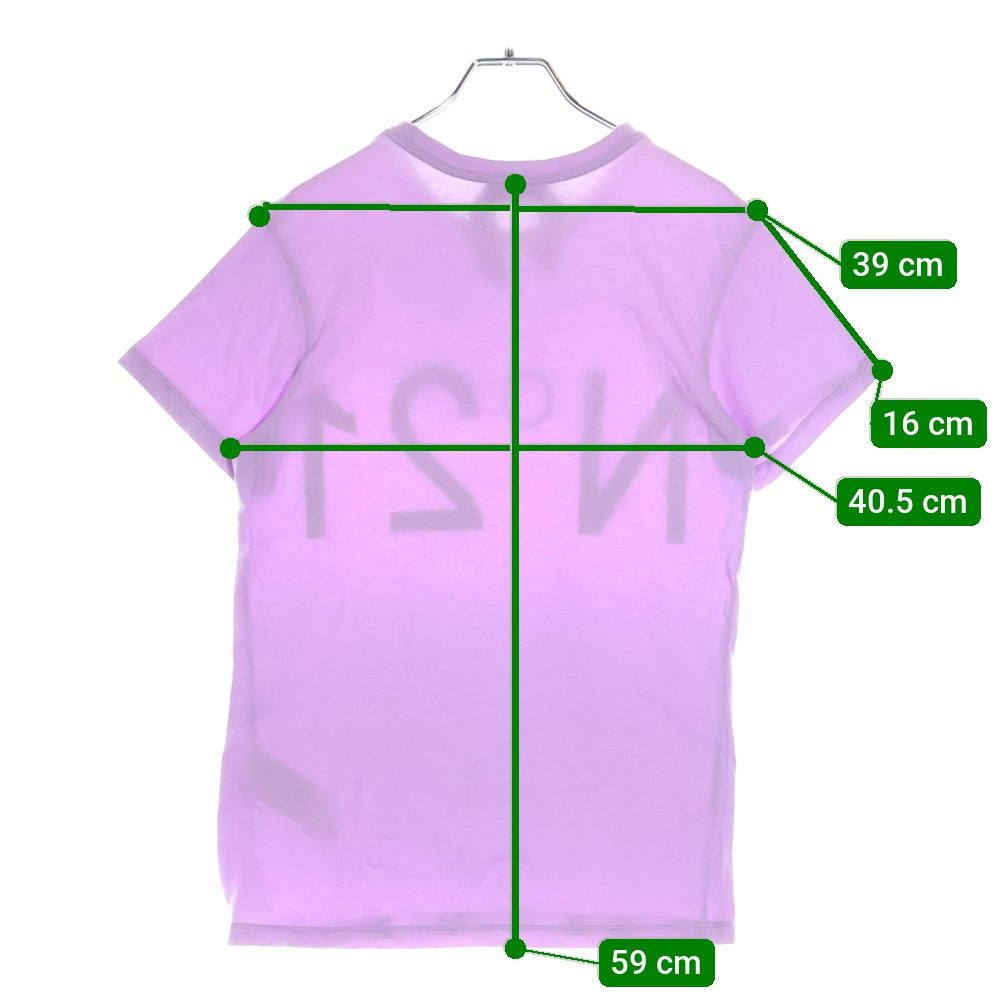 N21 numero ventuno(ヌメロ ヴェントゥーノ) FRONT LOGO PRINT フロント ロゴ プリント クルーネック 半袖Tシャツ カットソー パープル レディース 18SU-F021-6363