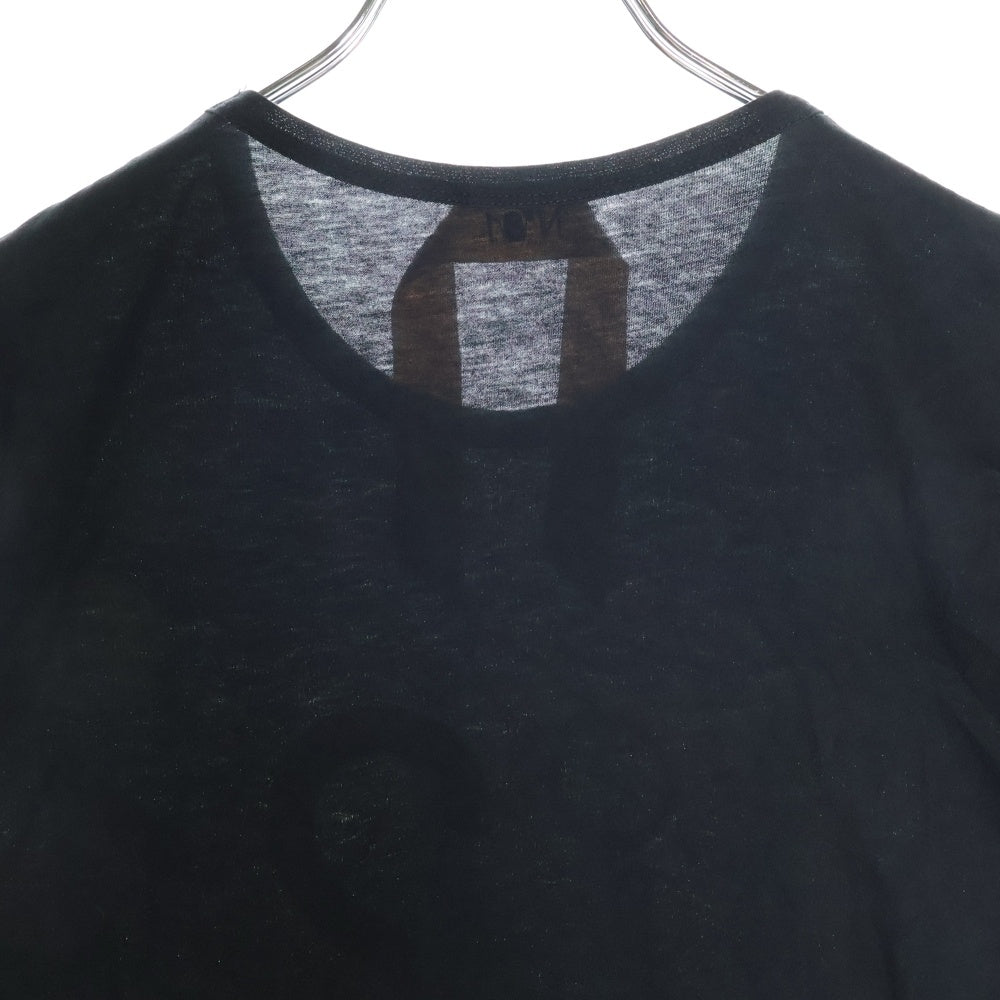 N21 numero ventuno(ヌメロ ヴェントゥーノ) FRONT LOGO PRINT フロント ロゴ プリント クルーネック 半袖Tシャツ カットソー ブラック レディース P18EN2M0F0316363