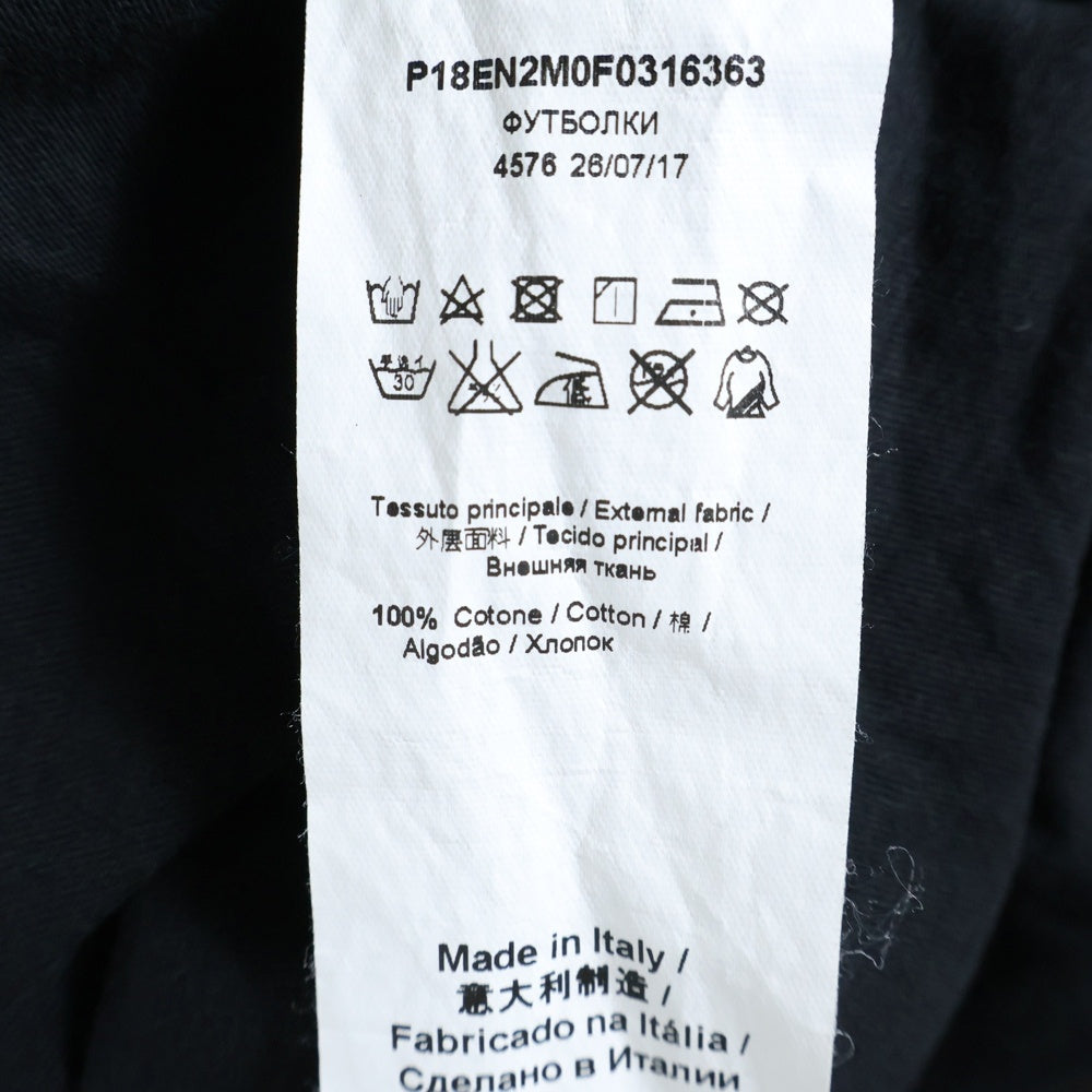 N21 numero ventuno(ヌメロ ヴェントゥーノ) FRONT LOGO PRINT フロント ロゴ プリント クルーネック 半袖Tシャツ カットソー ブラック レディース P18EN2M0F0316363