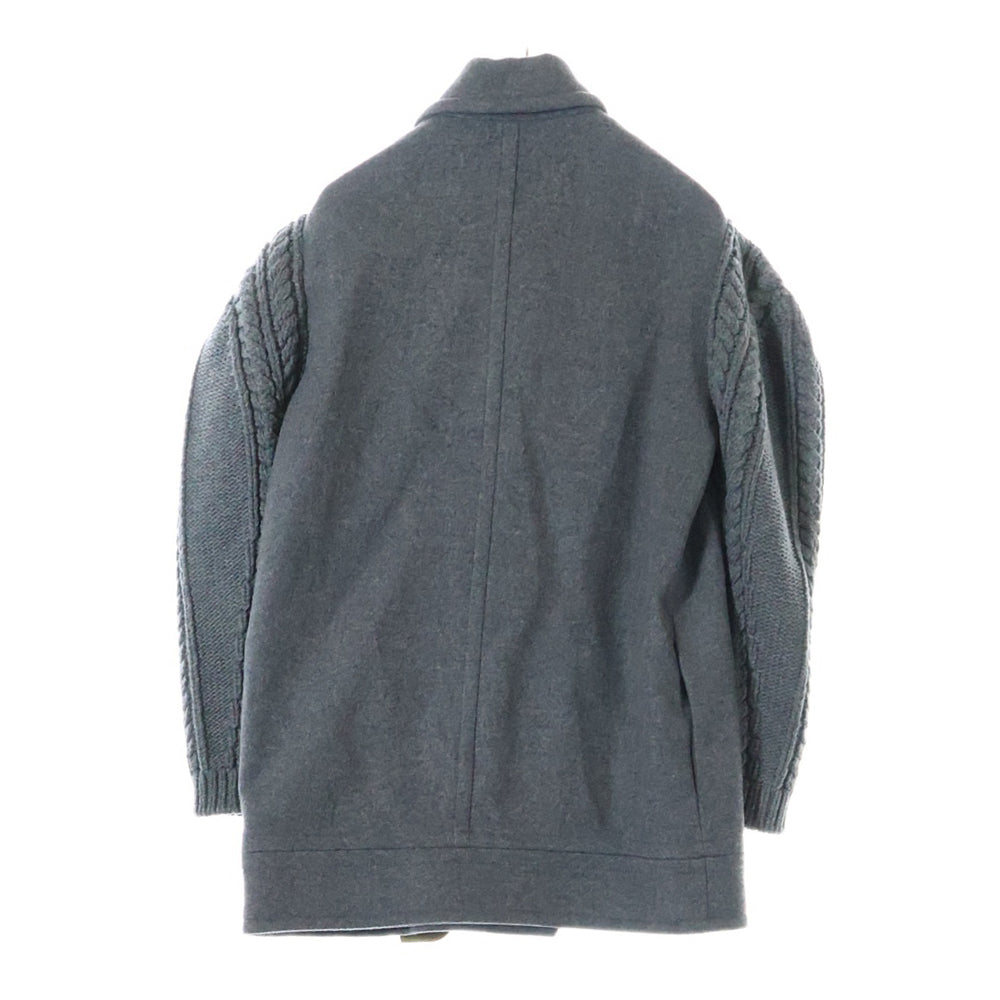STELLA McCARTNEY(ステラマッカートニー) ベルト付き アームセーター ドッキング ジップアップ ウール ステンカラーコート グレー レディース 433010SFB30-0