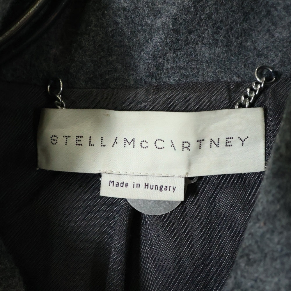 STELLA McCARTNEY(ステラマッカートニー) ベルト付き アームセーター ドッキング ジップアップ ウール ステンカラーコート グレー レディース 433010SFB30-0