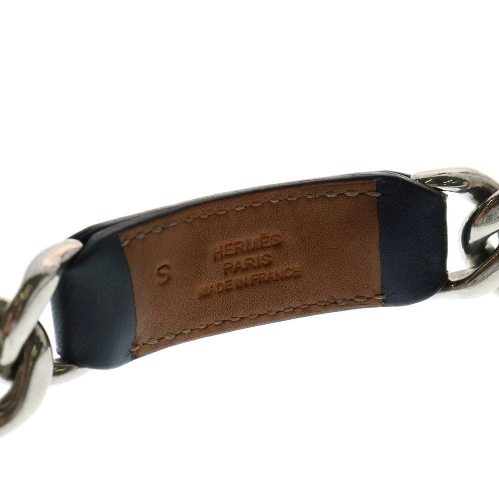 HERMES(エルメス) レザー コンビネーションチェーン チョーカー ブラック