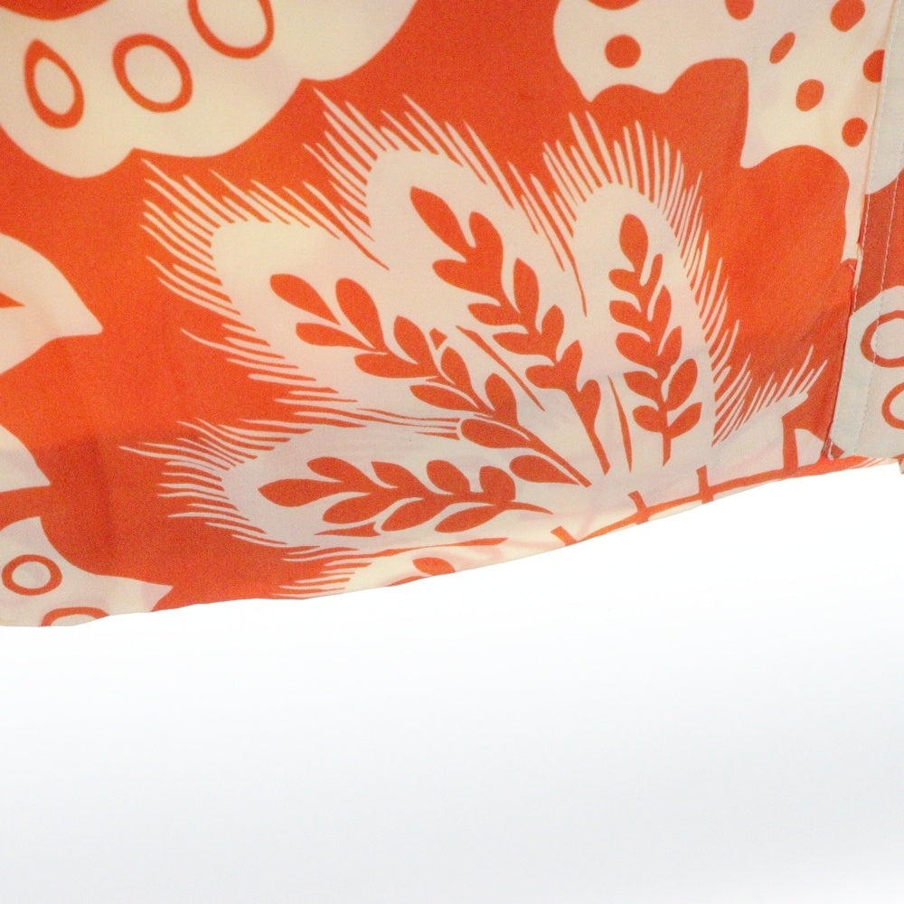 CHANEL(シャネル) VINTAGE ヴィンテージ フローラルプリント シルク ココボタン ワンピース オレンジ レディース