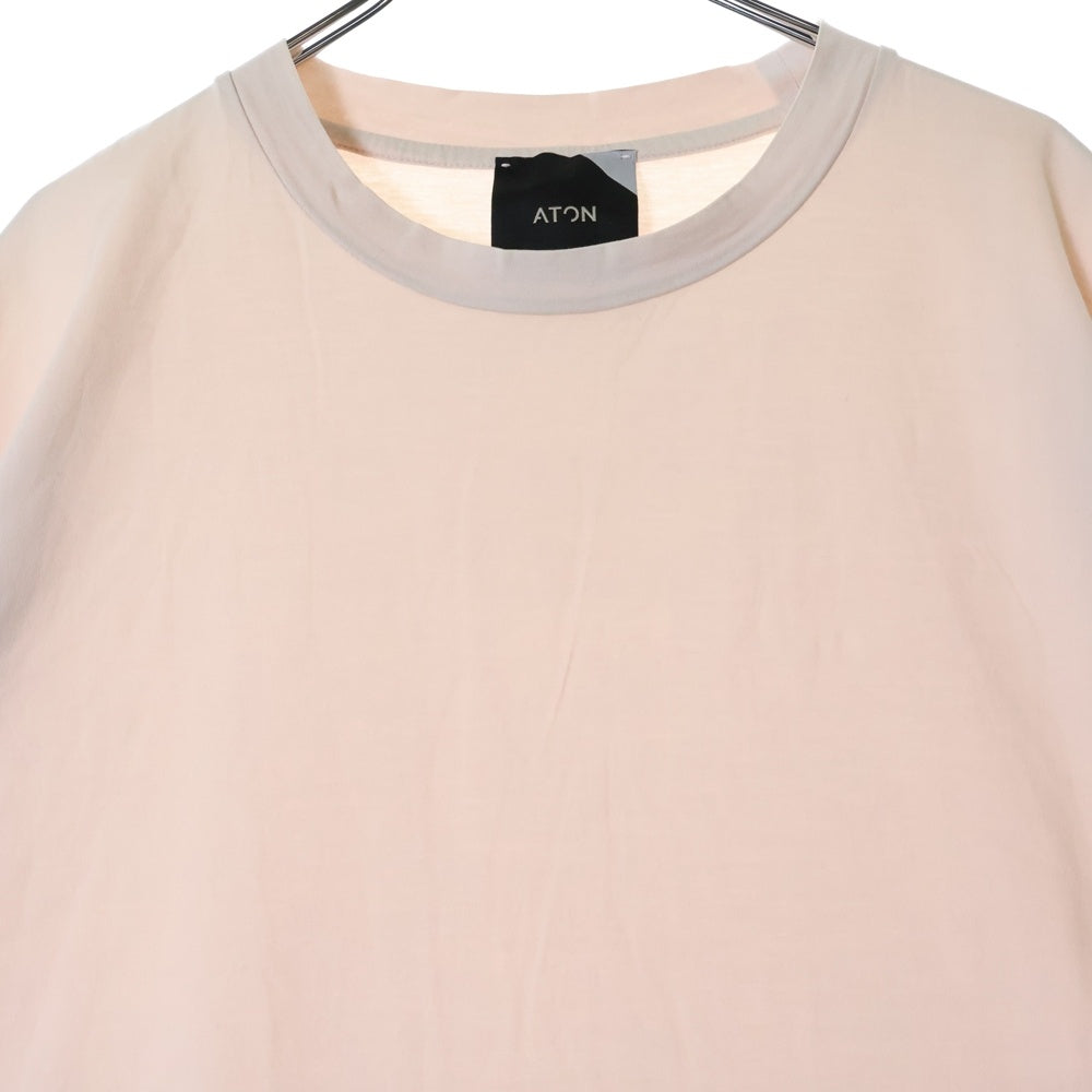 ATON(エイトン) SURVIN 60/2 OVERSIZED T-SHIRT サーヴィン オーバーサイズ クルーネック半袖Tシャツ サーモンピンク KKAGBW0015