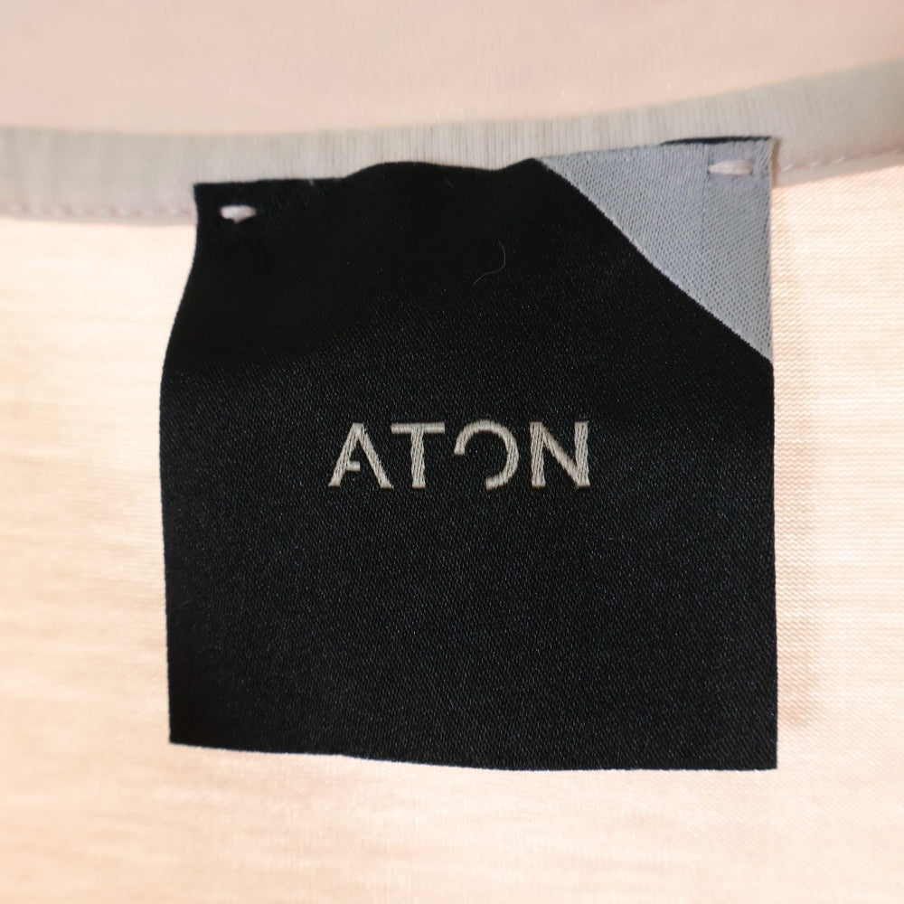 ATON(エイトン) SURVIN 60/2 OVERSIZED T-SHIRT サーヴィン オーバーサイズ クルーネック半袖Tシャツ サーモンピンク KKAGBW0015