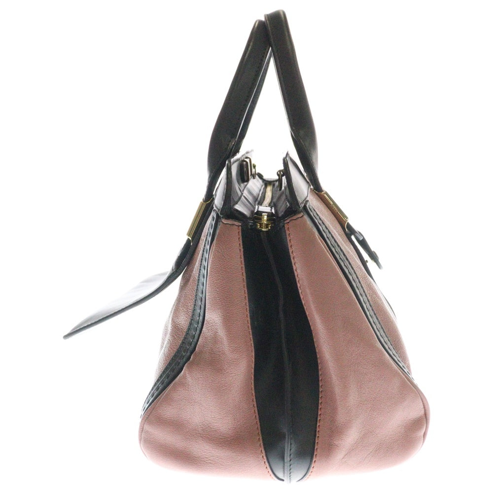 Chloe(クロエ) アリス 2WAY レザーハンドル ショルダー ハンドバッグ ピンク/ブラック