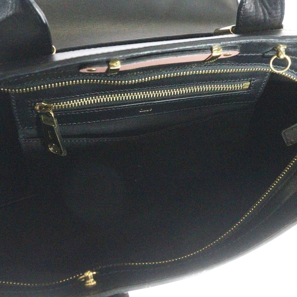 Chloe(クロエ) アリス 2WAY レザーハンドル ショルダー ハンドバッグ ピンク/ブラック