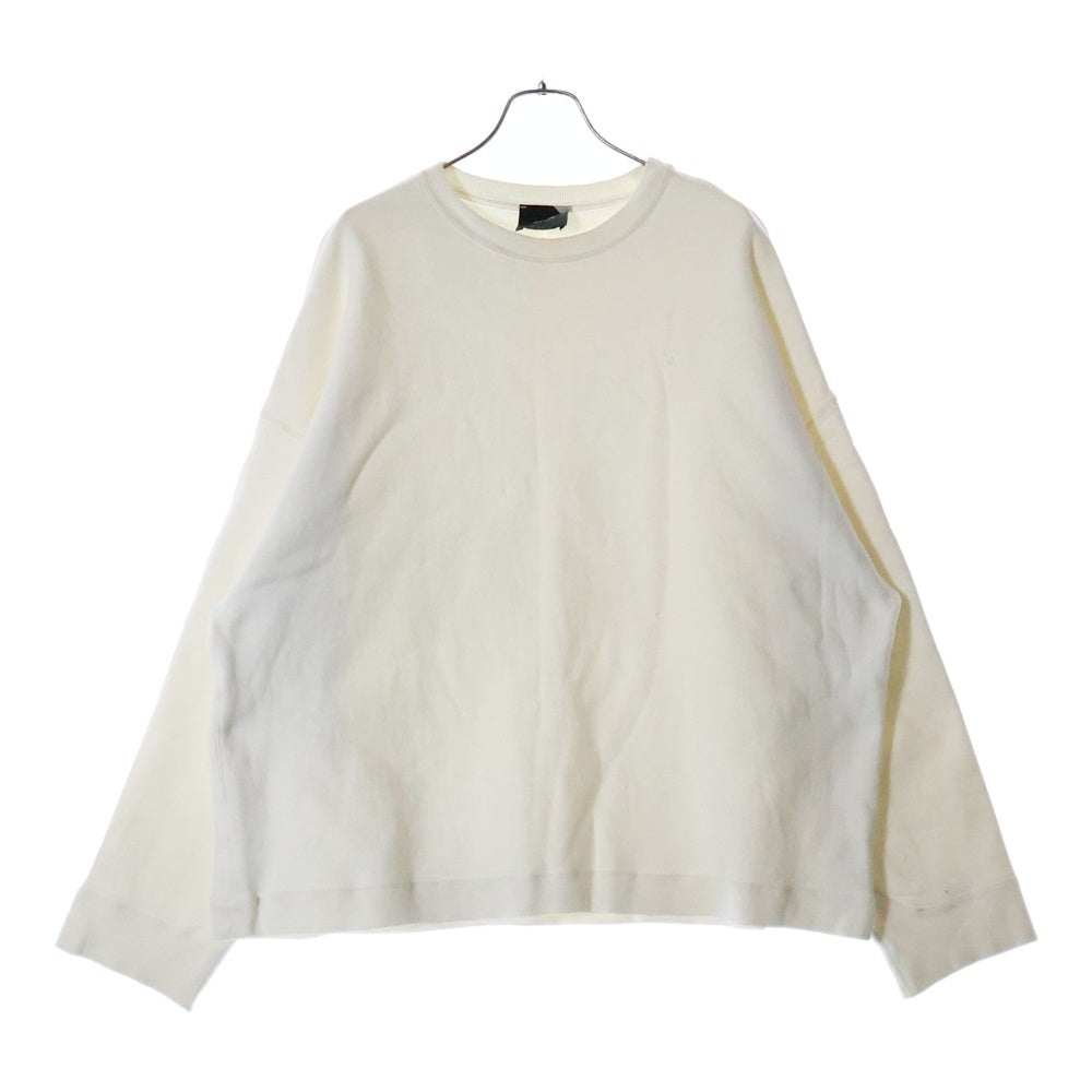 ATON(エイトン) SURVIN GARMENT DYE CREWNECK PULLOVER サーヴィン ガーメントダイ プルオーバー クルーネックスウェットトレーナー ホワイト 6888591
