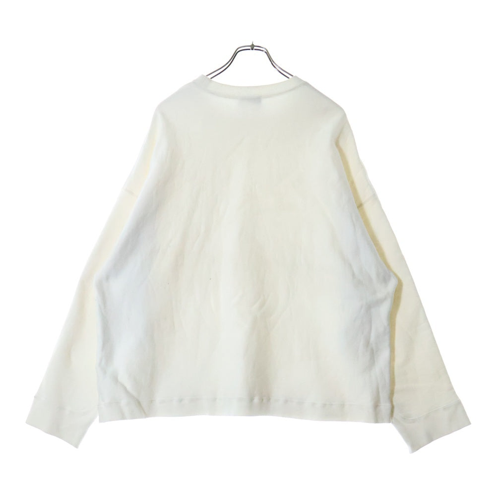 ATON(エイトン) SURVIN GARMENT DYE CREWNECK PULLOVER サーヴィン ガーメントダイ プルオーバー クルーネックスウェットトレーナー ホワイト 6888591