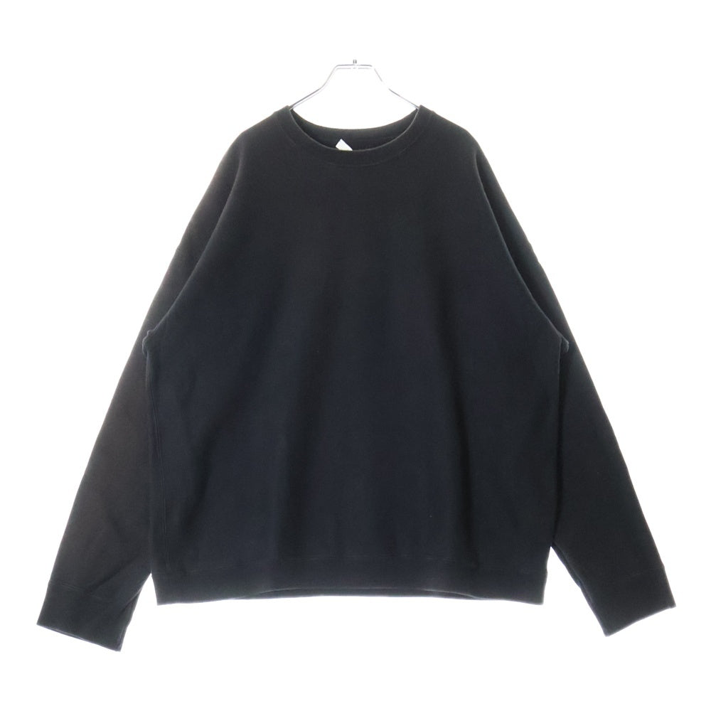 ATON(エイトン) × B2nd GARMENTDYE URAKE OVERSIZED SWEATSHIRT ビーセカンド ガーメントダイ オーバーサイズ クルーネックスウェットトレーナー ブラック 7055446