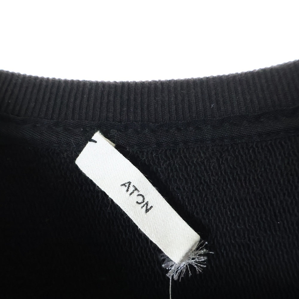 ATON(エイトン) × B2nd GARMENTDYE URAKE OVERSIZED SWEATSHIRT ビーセカンド ガーメントダイ オーバーサイズ クルーネックスウェットトレーナー ブラック 7055446