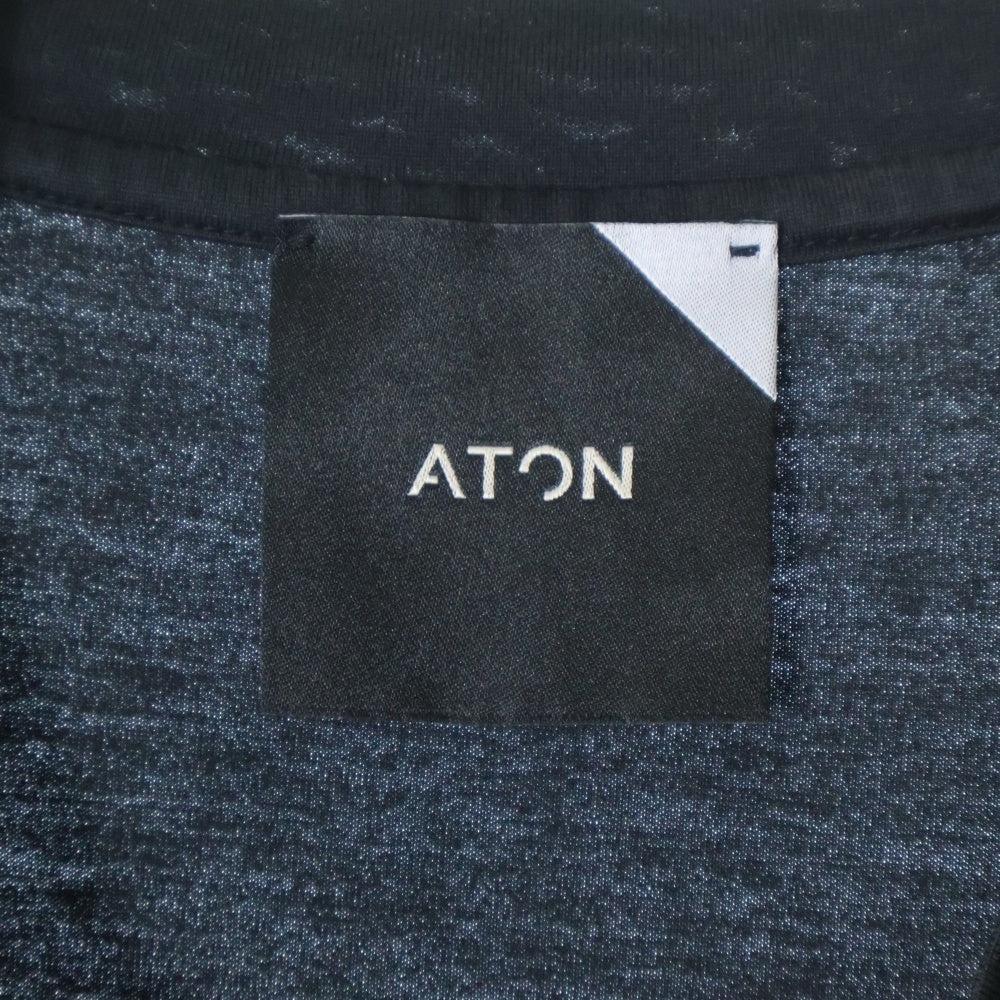 ATON(エイトン) コットン クルーネック半袖Tシャツ カットソー ブラック 6923086