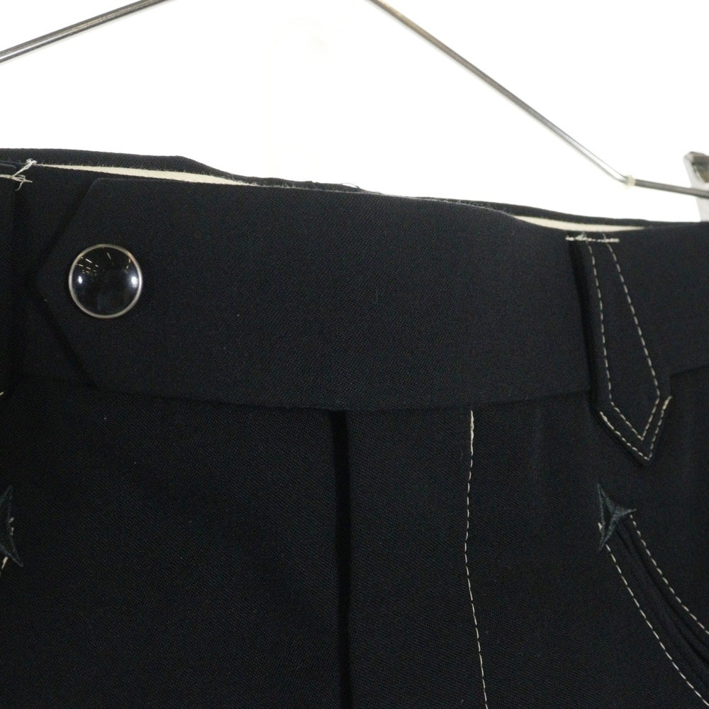 WACKO MARIA(ワコマリア) 10AW ウール ジップフライ スラックス パンツ ブラック 10AW-WSN-10