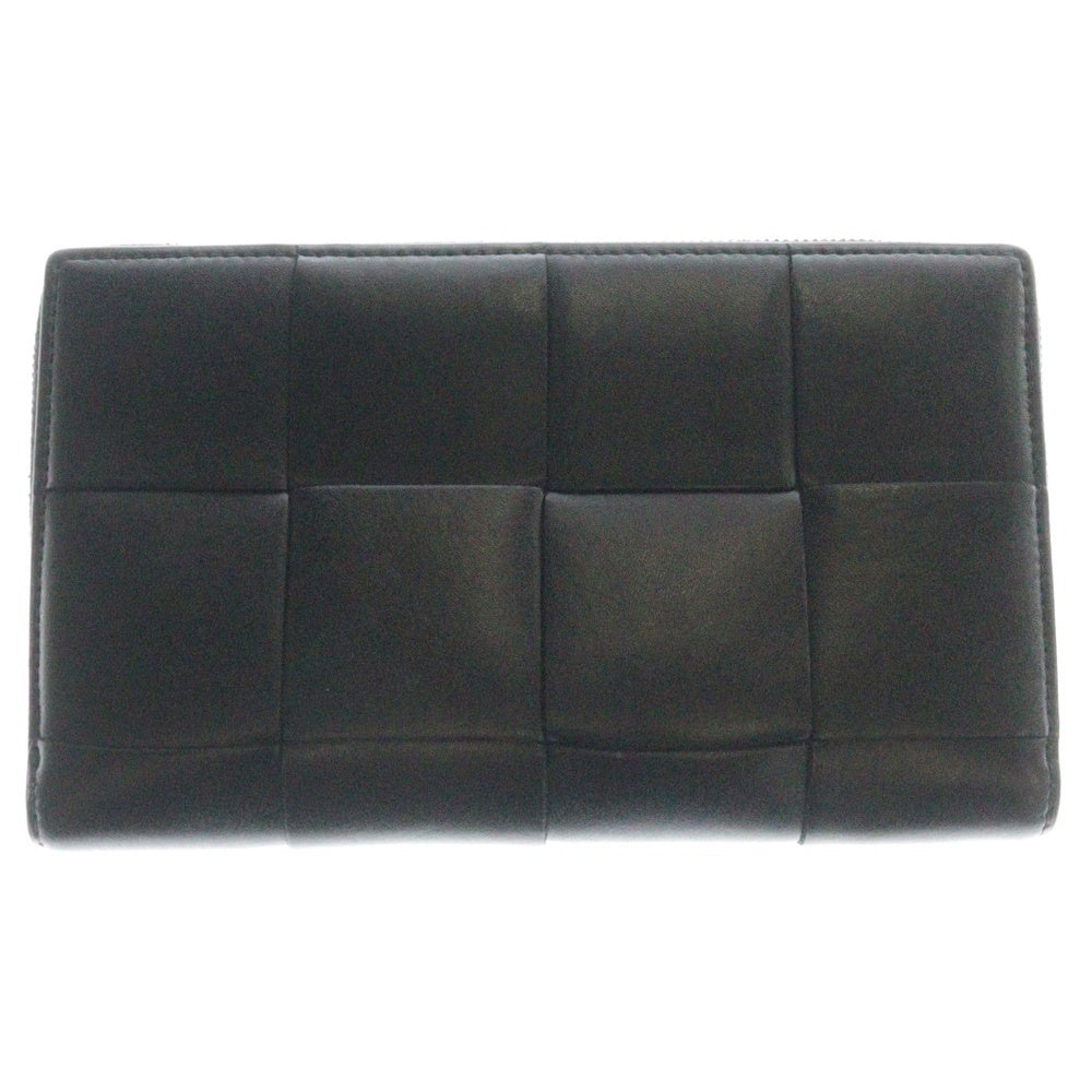 BOTTEGA VENETA(ボッテガヴェネタ) カセット イントレチャート ラウンドジップ 長財布 ブラック 748054VBWD28803