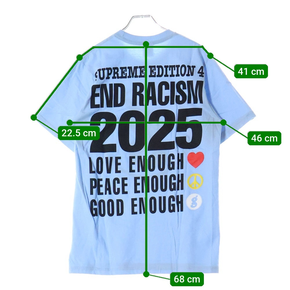 SUPREME(シュプリーム) 25SS × GOODENOUGH End Racism Tee グッドイナフ エンドレイシズム グラフィックプリント クルーネック半袖Tシャツ カットソー ライトブルー