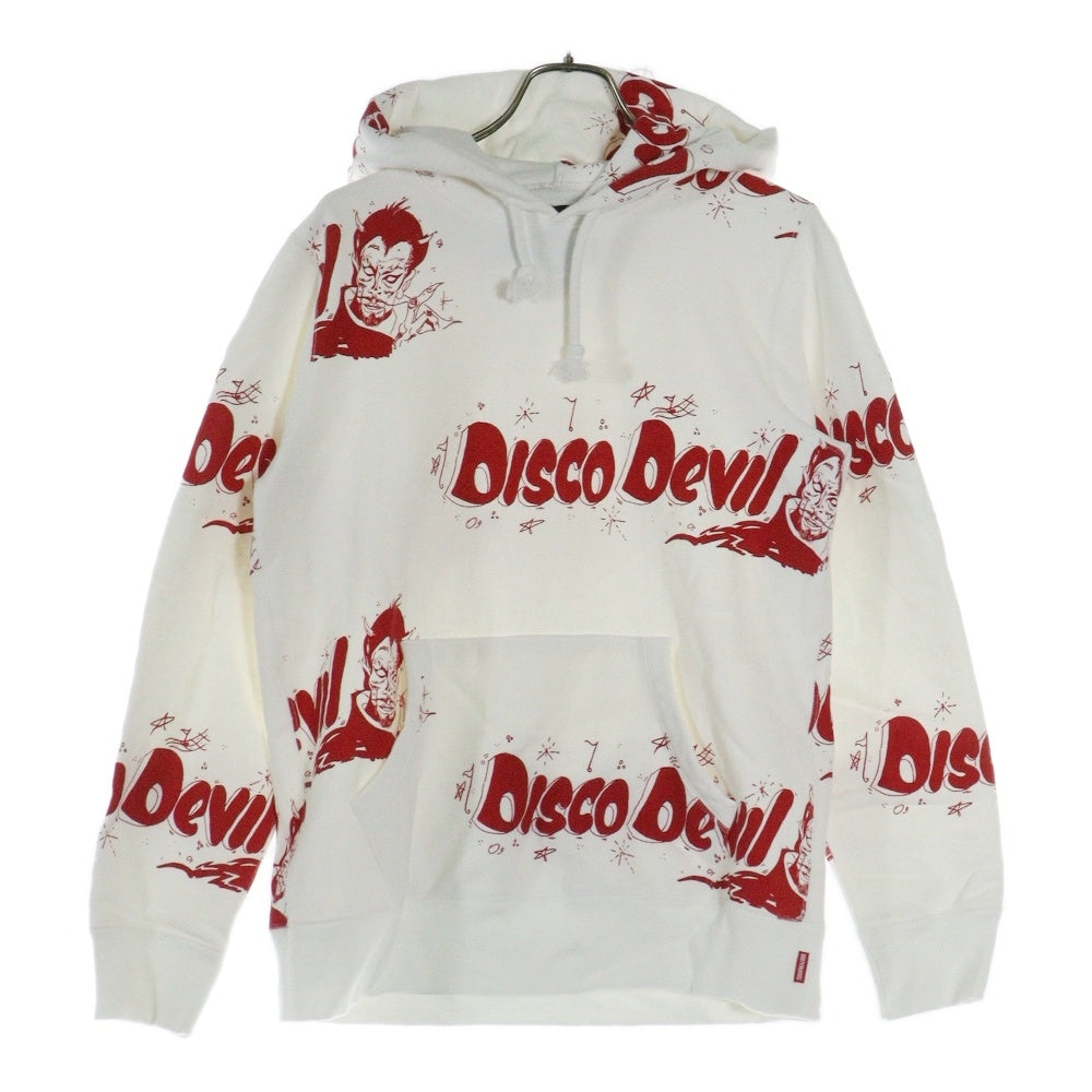 WACKO MARIA(ワコマリア) 19SS DISCO DEVIL/ PULL OVER HOODED SWEAT SHIRT ディスコデビル グラフィックプリント スウェット プルオーバーパーカー ホワイト/レッド