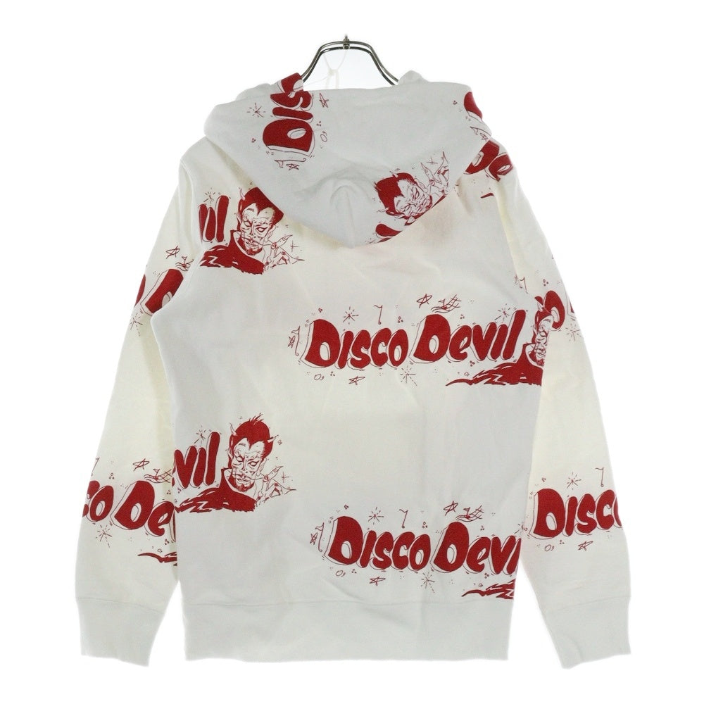 WACKO MARIA(ワコマリア) 19SS DISCO DEVIL/ PULL OVER HOODED SWEAT SHIRT ディスコデビル グラフィックプリント スウェット プルオーバーパーカー ホワイト/レッド