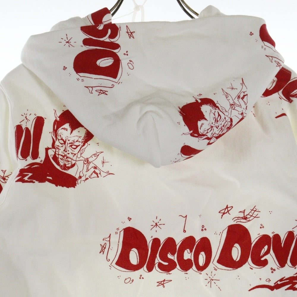 WACKO MARIA(ワコマリア) 19SS DISCO DEVIL/ PULL OVER HOODED SWEAT SHIRT ディスコデビル グラフィックプリント スウェット プルオーバーパーカー ホワイト/レッド