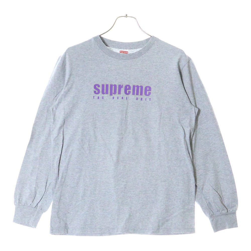 SUPREME(シュプリーム) 19SS The Real Shit L/S Tee ザリアルシット グラフィックプリント クルーネック長袖Tシャツ カットソー グレー