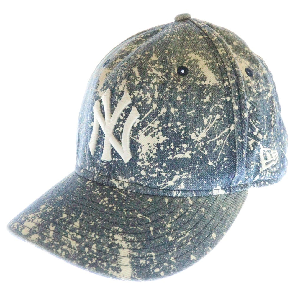 NEW ERA(ニューエラ) 59FIFTY New York Yankees ニューヨークヤンキース ブリーチ 6パネル ベースボールキャップ 帽子 インディゴ/ホワイト