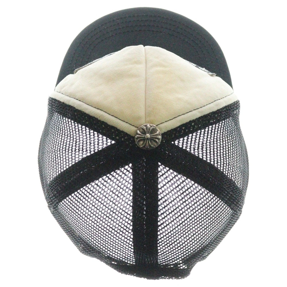 CHROME HEARTS(クロムハーツ) CH LOGO TRUCKER CAP CHロゴ刺繍 クロスボール付 トラッカーキャップ メッシュ帽子 ブラック/ホワイト