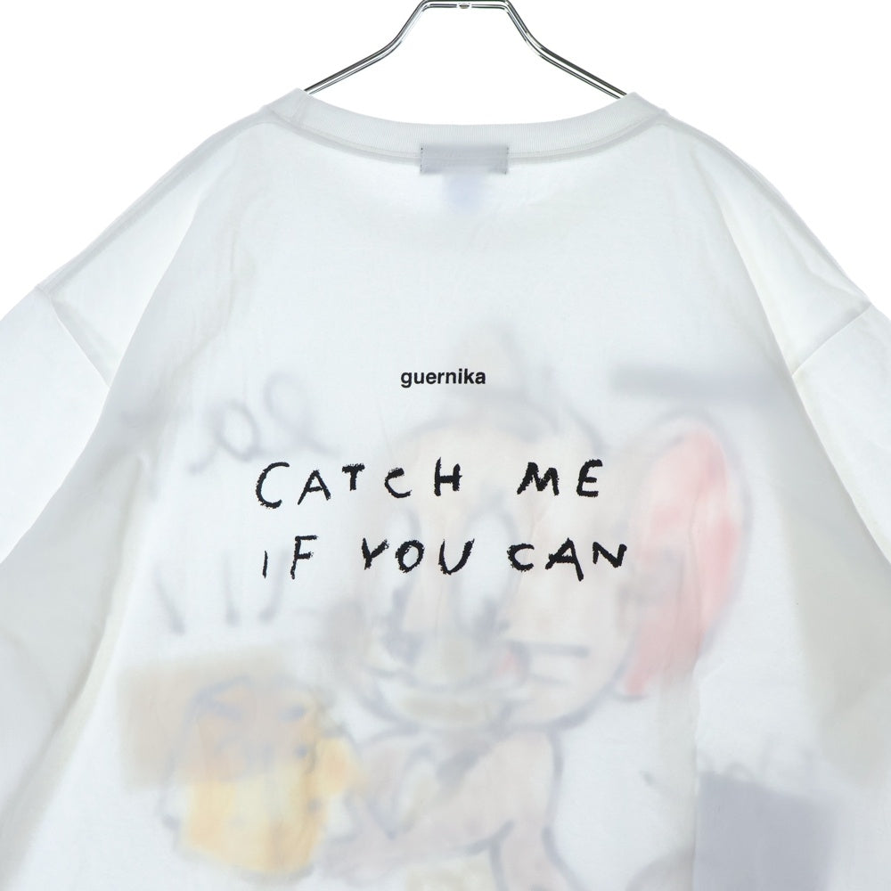GUERNIKA(ゲルニカ) トムとジェリー ペイント クルーネック コットン 半袖Tシャツ カットソー ホワイト