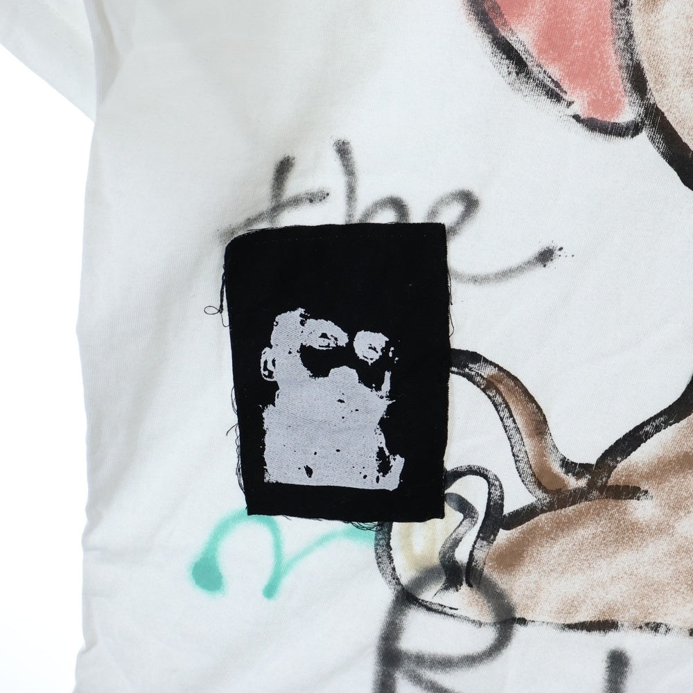 GUERNIKA(ゲルニカ) トムとジェリー ペイント クルーネック コットン 半袖Tシャツ カットソー ホワイト