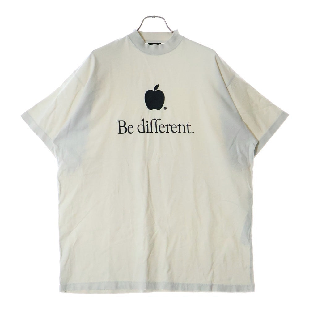 BALENCIAGA(バレンシアガ) 22AW Be different フロント刺繍 クルーネック 半袖Tシャツ カットソー オフホワイト 712398 TNVB3