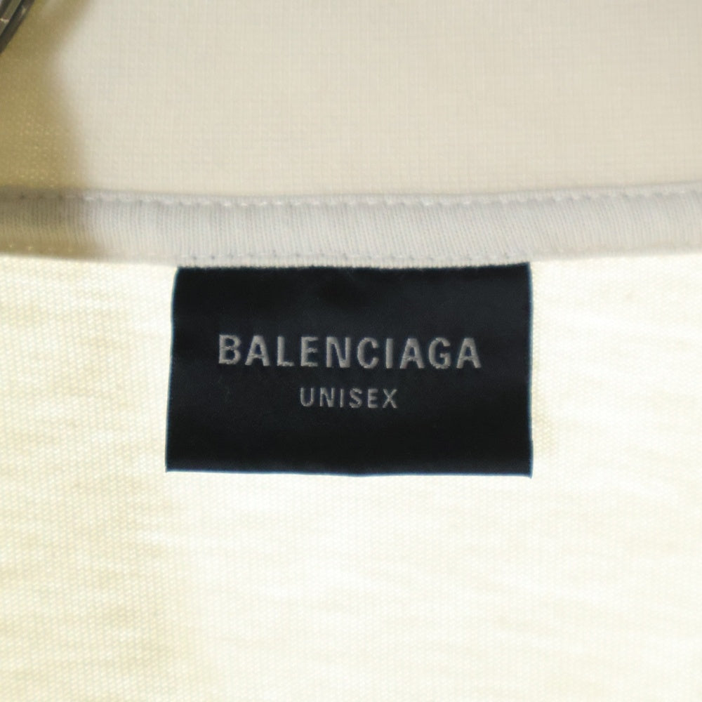 BALENCIAGA(バレンシアガ) 22AW Be different フロント刺繍 クルーネック 半袖Tシャツ カットソー オフホワイト 712398 TNVB3