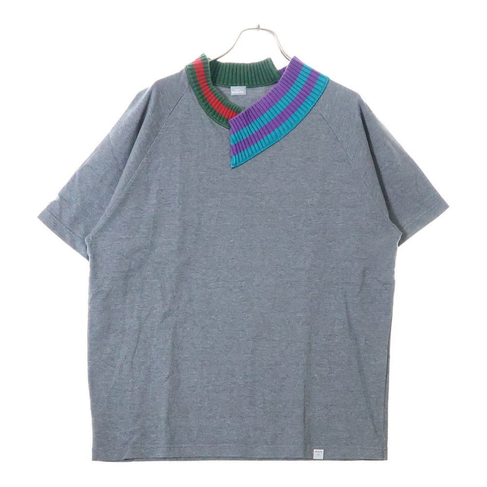 kolor BEACON(カラービーコン) 21SS リブニットドッキング コットン 半袖Tシャツ カットソー グレー 212SBM-T01231